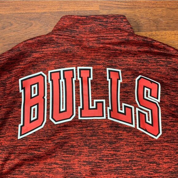 NBA Official Chicago Bulls Full Zip Warm Up Track Jacket Fleece Lined Size L - Picture 6 of 9